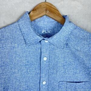FLX Urban Commuter Light Blue Shirt Men's Large Slim Fit Golf Athleisure